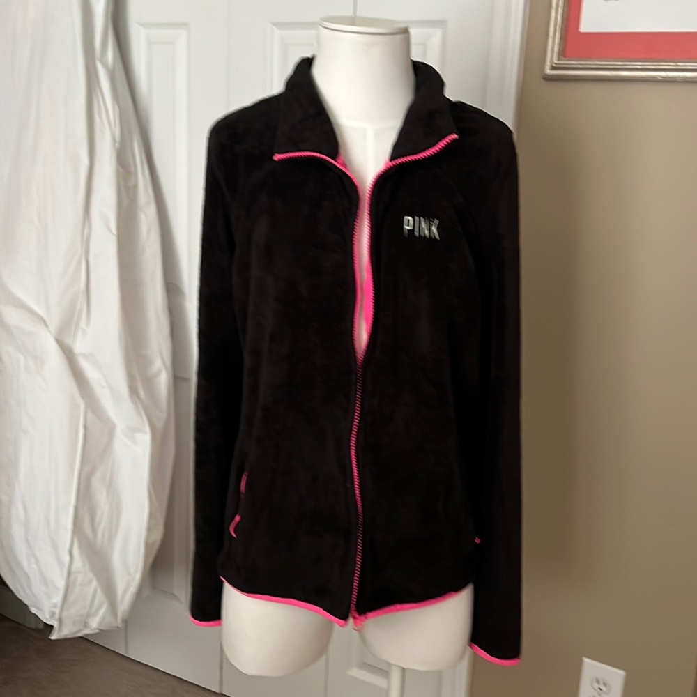 Pink Victoria Secret zip up hoodie.